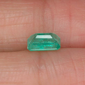 Émeraude vert naturelle taille émeraude, 0,61 ct, SI-I1