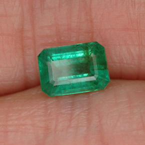 Émeraude vert naturelle taille émeraude, 1,04 ct, SI-I1
