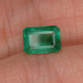 Émeraude vert naturelle taille émeraude, 0,96 ct, SI-I1