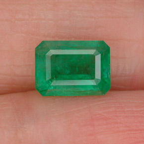 Émeraude vert naturelle taille émeraude, 0,93 ct, SI-I1