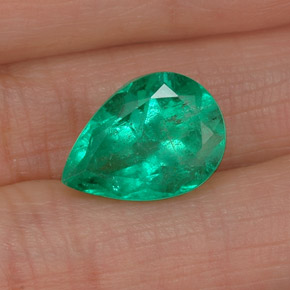 Émeraude vert naturelle en forme de poire, 4,79 ct, SI