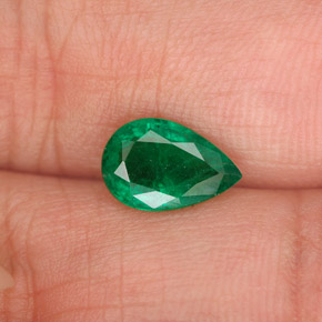 Émeraude vert naturelle en forme de poire, 0,98 ct, VS-SI
