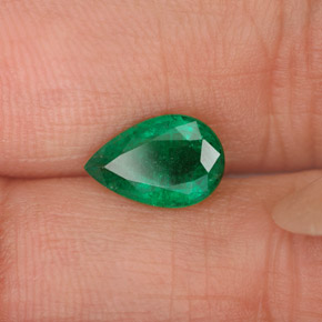 Émeraude vert naturelle en forme de poire, 0,98 ct, VS-SI