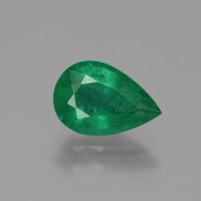 Émeraude vert naturelle en forme de poire, 1,19 ct, VS-SI
