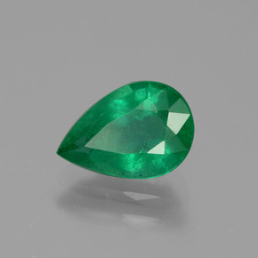 Émeraude vert naturelle en forme de poire, 1,19 ct, VS-SI