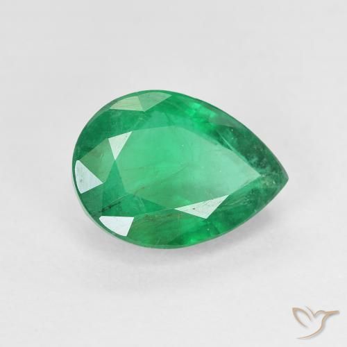 Émeraude Vert moyen naturelle En forme de poire, 2.53 ct, SI-I1