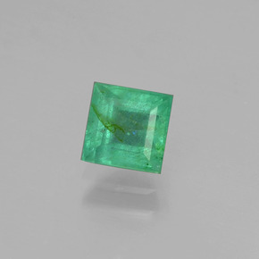 Émeraude vert naturelle carré, 0,72 ct, SI-I1