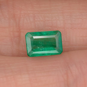 Émeraude vert naturelle taille émeraude, 0,83 ct, SI-I1