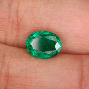 Émeraude vert naturelle coupe ovale, 1,58 ct, SI-I1