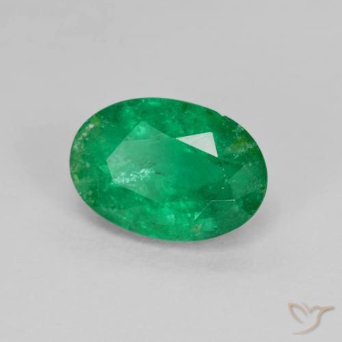 Émeraude Vert moyen naturelle ovale, 1.68 ct, SI-I1