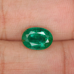 Émeraude vert naturelle coupe ovale, 1,62 ct, SI-I1