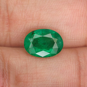 Émeraude vert naturelle coupe ovale, 1,95 ct, SI-I1