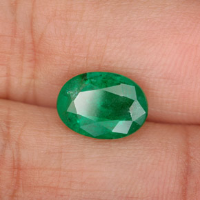 Émeraude vert naturelle coupe ovale, 1,95 ct, SI-I1