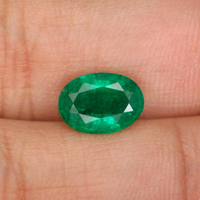 Émeraude vert naturelle coupe ovale, 1,37 ct, SI-I1