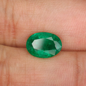 Émeraude vert naturelle coupe ovale, 1,37 ct, SI-I1