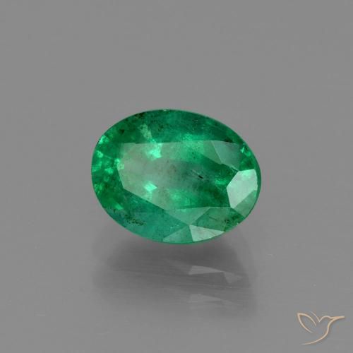 Émeraude Vert moyen naturelle ovale, 1.55 ct, SI-I1