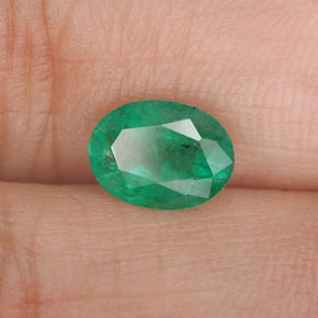 Émeraude vert naturelle coupe ovale, 1,05 ct, SI-I1