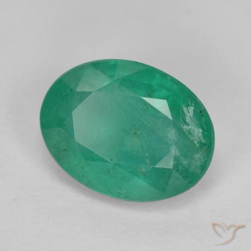Émeraude Vert bleuâtre naturelle ovale, 1.14 ct, SI-I1