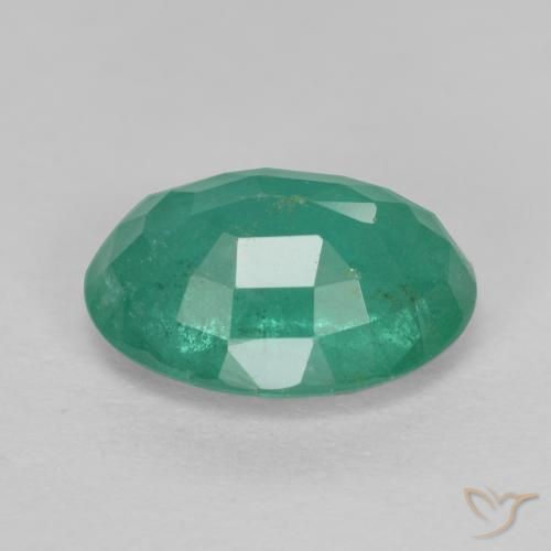 Émeraude Vert bleuâtre naturelle ovale, 1.14 ct, SI-I1