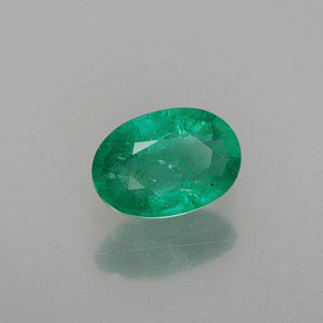 Émeraude vert naturelle coupe ovale, 0,82 ct, SI-I1