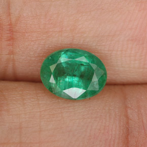 Émeraude vert naturelle coupe ovale, 1,32 ct, SI-I1