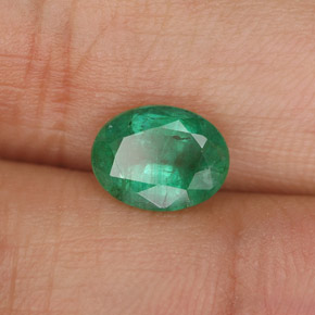 Émeraude vert naturelle coupe ovale, 1,32 ct, SI-I1