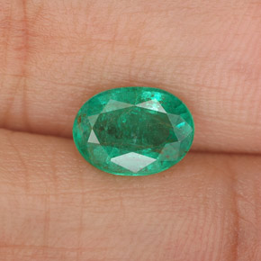 Émeraude vert naturelle coupe ovale, 1,06 ct, SI-I1