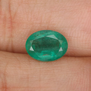 Émeraude vert naturelle coupe ovale, 1,14 ct, SI-I1