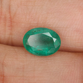 Émeraude vert naturelle coupe ovale, 1,14 ct, SI-I1