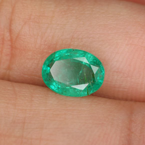 Émeraude vert naturelle coupe ovale, 1,07 ct, SI-I1