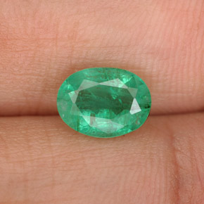 Émeraude vert naturelle coupe ovale, 1,33 ct, SI-I1
