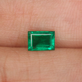 Émeraude vert naturelle baguette, 0,41 ct, SI-I1