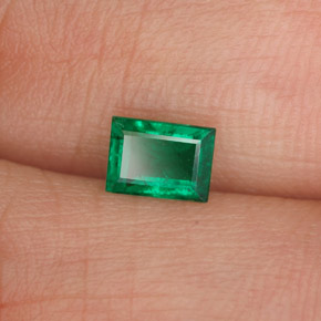 Émeraude vert naturelle baguette, 0,41 ct, SI-I1