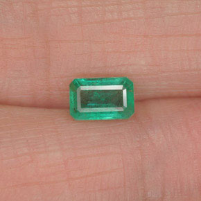 Émeraude vert naturelle taille émeraude, 0,52 ct, SI-I1