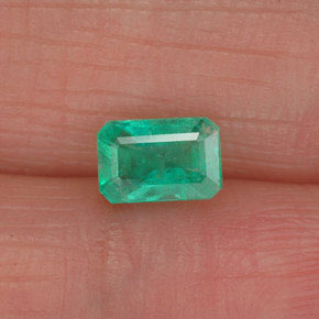 Émeraude vert naturelle taille émeraude, 0,58 ct, SI-I1