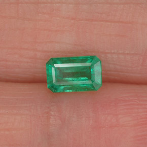 Émeraude vert naturelle taille émeraude, 0,46 ct, SI-I1