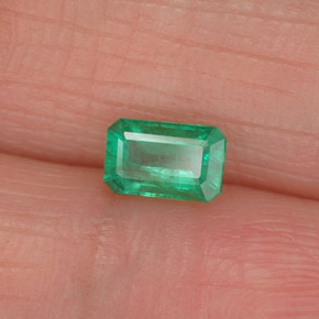 Émeraude vert naturelle taille émeraude, 0,46 ct, SI-I1