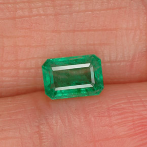 Émeraude vert naturelle taille émeraude, 0,55 ct, SI-I1