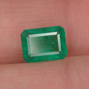 Émeraude vert naturelle taille émeraude, 1,13 ct, VS-SI