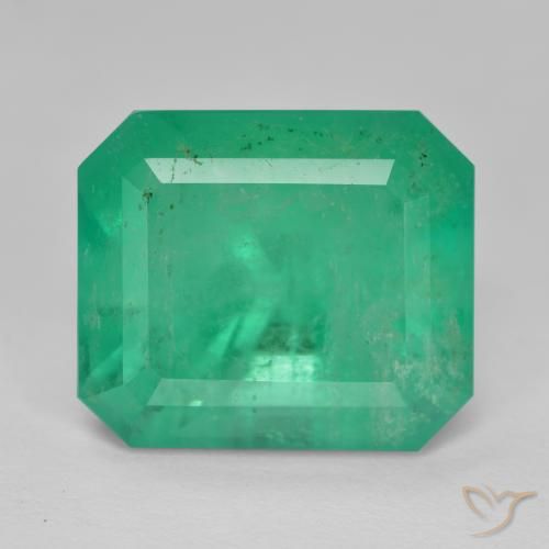 10.88ct Naturel Vert jade Émeraude, Taille émeraude, SI-I1