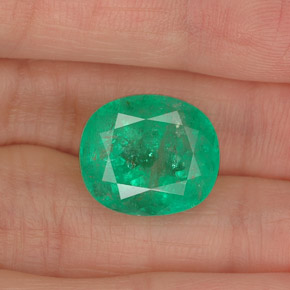 Émeraude vert naturelle coupe ovale, 10,03 ct, I1