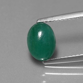 Émeraude vert naturelle coupe ovale, 1,70 ct, translucide