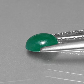 Émeraude Vert naturelle Coupe ovale, 0.69 ct, Translucide