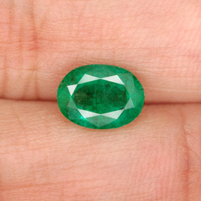Émeraude vert naturelle coupe ovale, 1,09 ct, I1