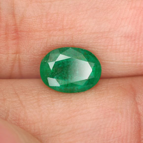 Émeraude vert naturelle coupe ovale, 1,09 ct, I1