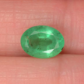 Émeraude Vert naturelle Coupe ovale, 1.17 ct, SI-I1