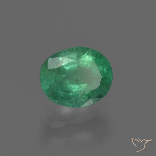 Émeraude Vert chaud naturelle ovale, 0.96 ct, SI