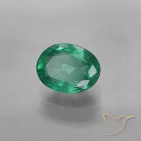 Émeraude Vert frais naturelle ovale, 1.39 ct, SI