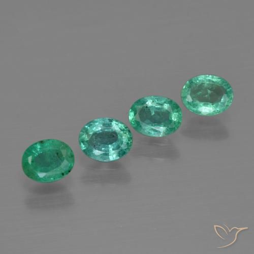 1.07ctw Naturel Vert bleuâtre Émeraude, ovale, SI