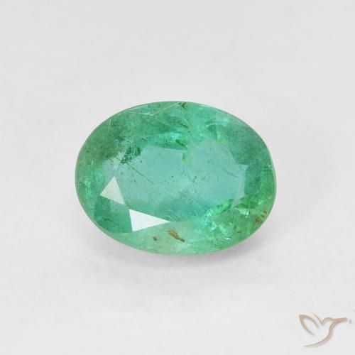 1.96ct Naturel Bleu vert Émeraude, ovale, SI